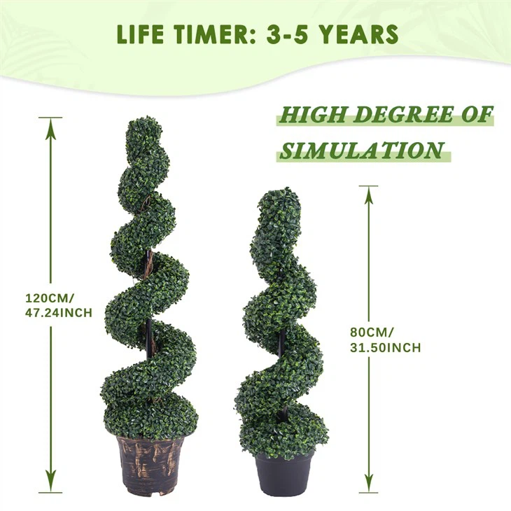 Artificial Spiral Topiary Outdoor Trees For Outdoor Garden Decor